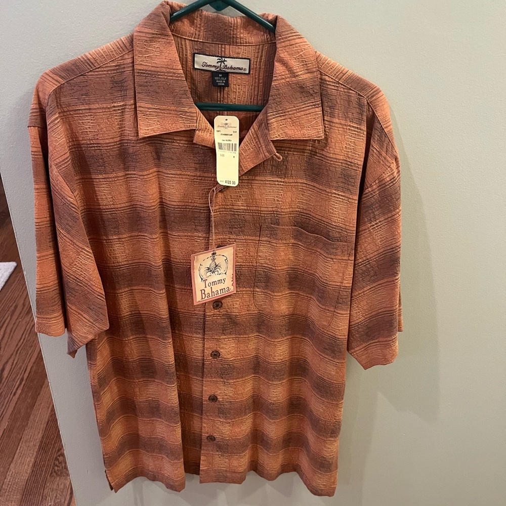Tommy Bahama Vintage Brown/Orange Casual Button Down Shirt